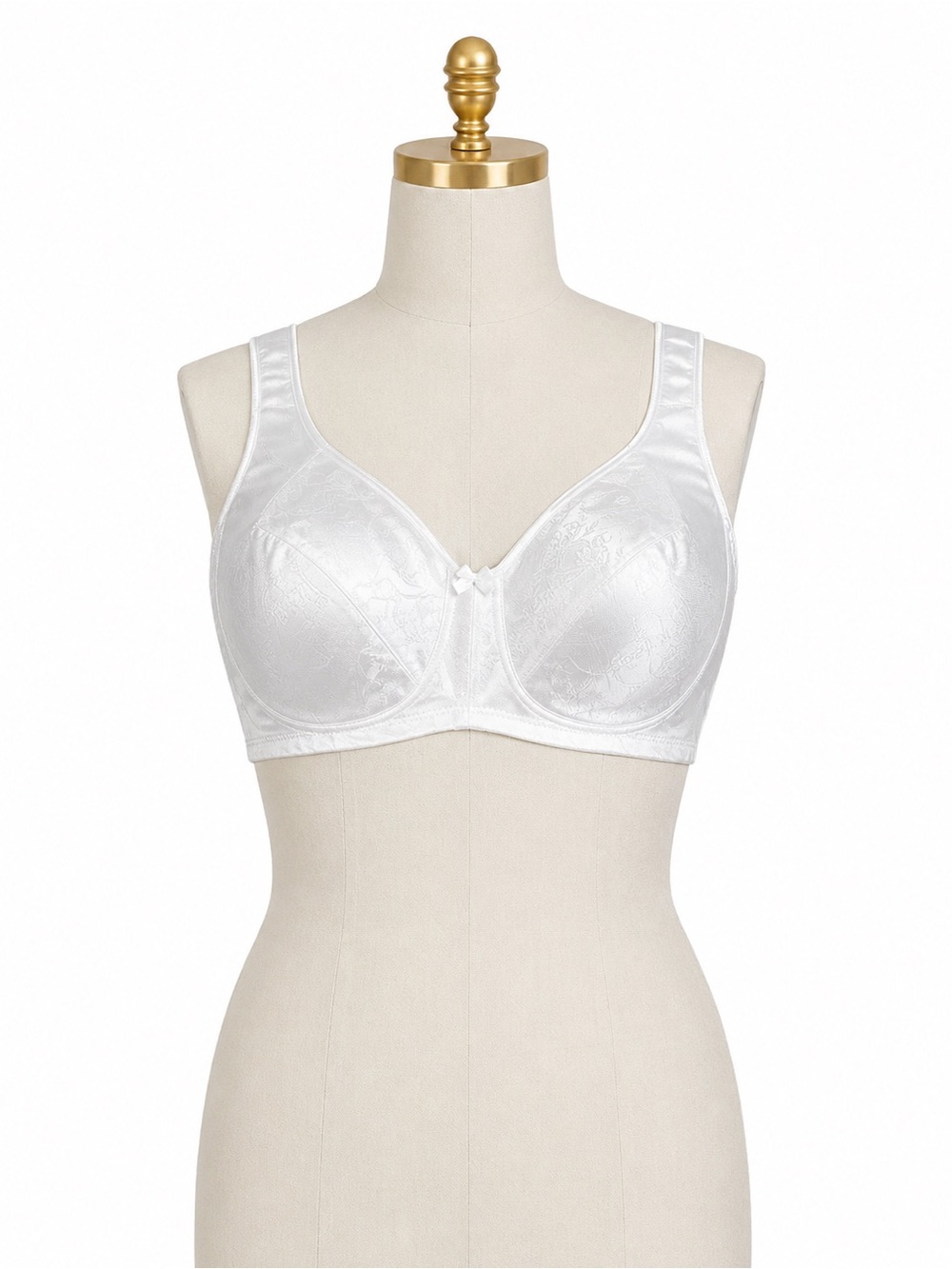 Woman’s Just My Size White Bra 38D Full Coverage Wire Free Wide Straps NWT
